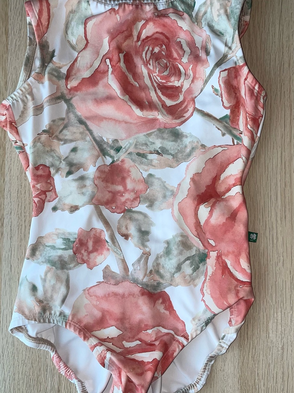 Watercolor Rose Bodysuit in Coral Pink size small
